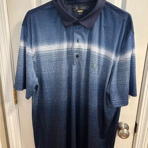 Greg Norman Collection Blue and White Men's Shirt